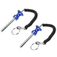 thumbnail image 1 of Uxcell 8mm x 80mm Weight Stack Pin with Pull Rope Magnetic Strength Training Equipment Accessories Blue 2 Pack, 1 of 5