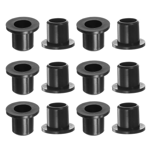 Uxcell 8mmx10.6mmx12mm Flanged Sleeve Bearings Nylon Bushings, Black 12 Pack