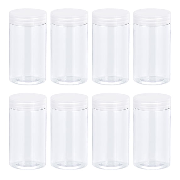 Uxcell 8oz/ 250ml Round Jars with Transparent Screw Top Lid Plastic Clear 8pcs
