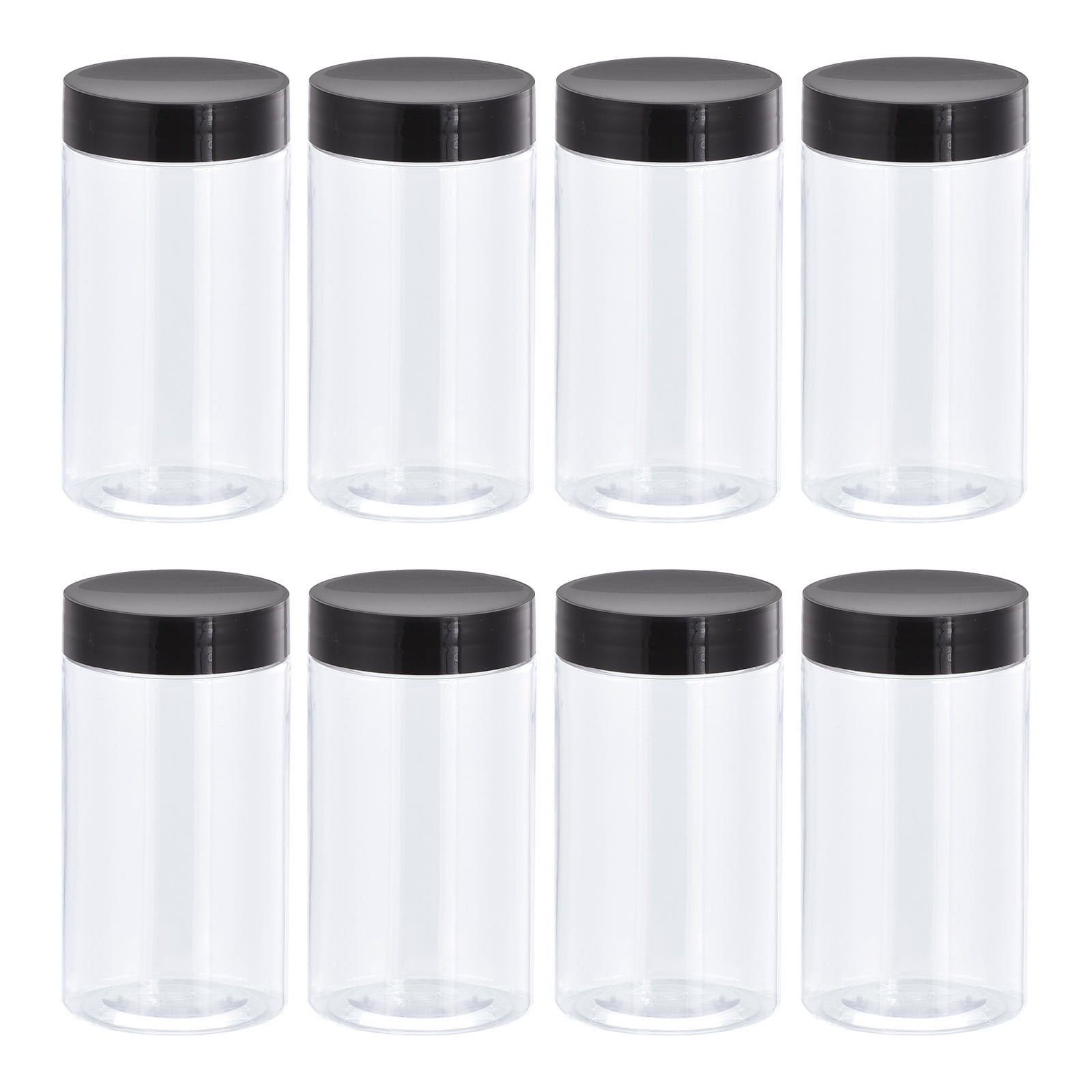 DecorRack 12 Pack 8 Oz Small Empty Plastic Storage Jars with Screw On Lids  Round Wide Mouth Food Grade All Purpose Storage Containers for Kitchen, Art