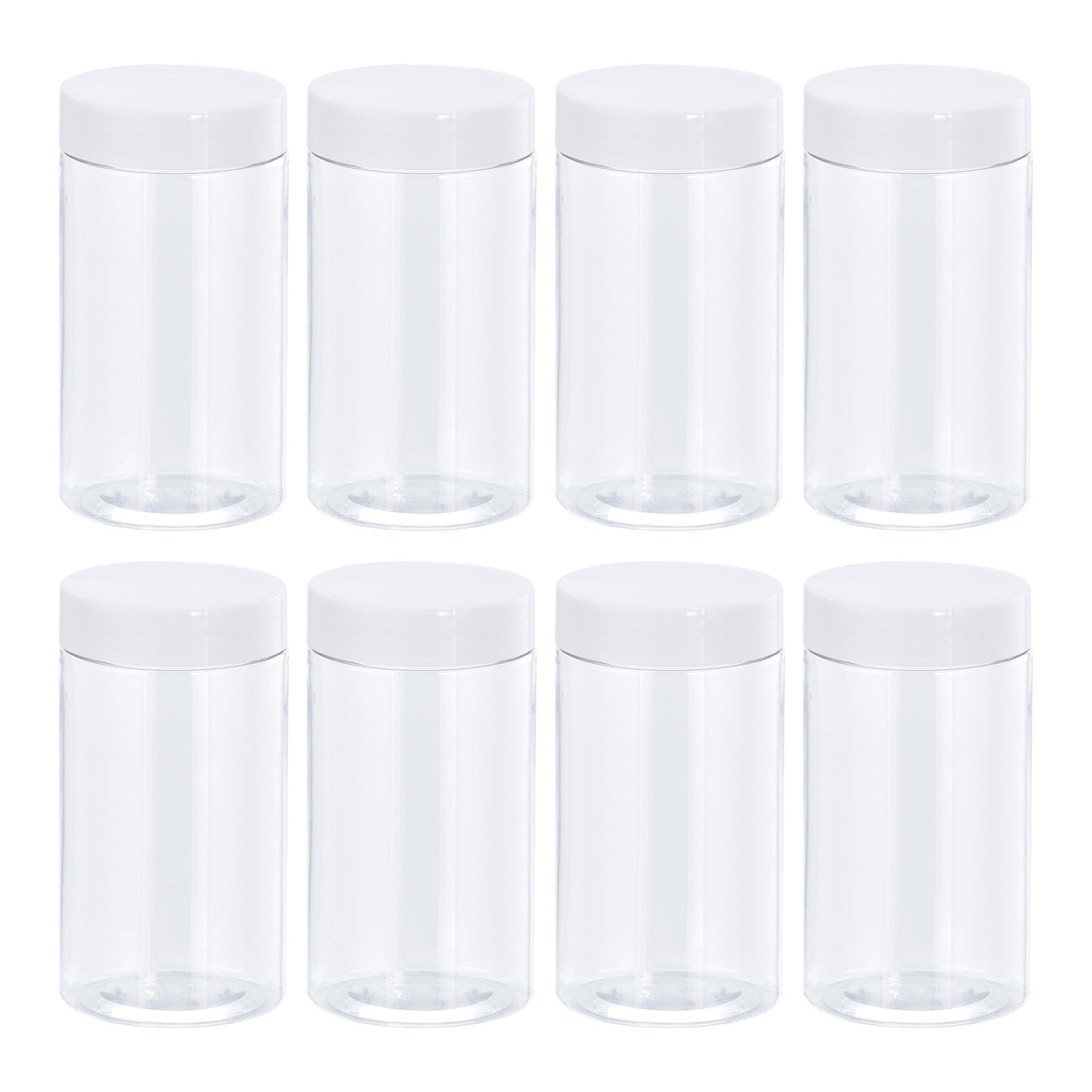 12-Pack 280ml Clear Plastic Slime Jars with Lids, Refillable Empty Round  Containers for Cosmetics, Lotions, Gold