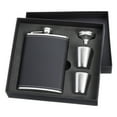 thumbnail image 1 of Uxcell 8oz Stainless Steel Hip Flask Set with Cup Funnel for Camping Hiking Outdoor Activity, Matte Black, 1 of 6