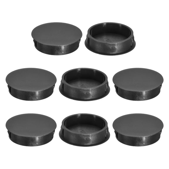 Uxcell 8pack 38mm(1-1/2") Nylon Hole Plugs, Flush Type Panel Round Snap In Fastener Knockout Plugs, Black