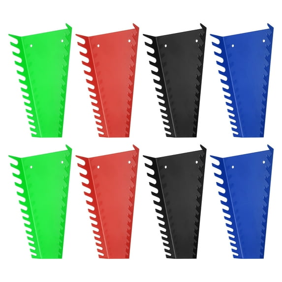 Uxcell 8pack Metal Wrench Organizer, 104-Slot, Wrench Holder Rack Tray Storage, Fit Metric & SAE Wrenches, 4 Color