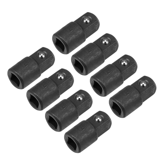 Uxcell 8pcs 1/4" Drive (F) to 3/8" M Socket Reducer Adapters, Female to Male, Cr-V Steel(Black)