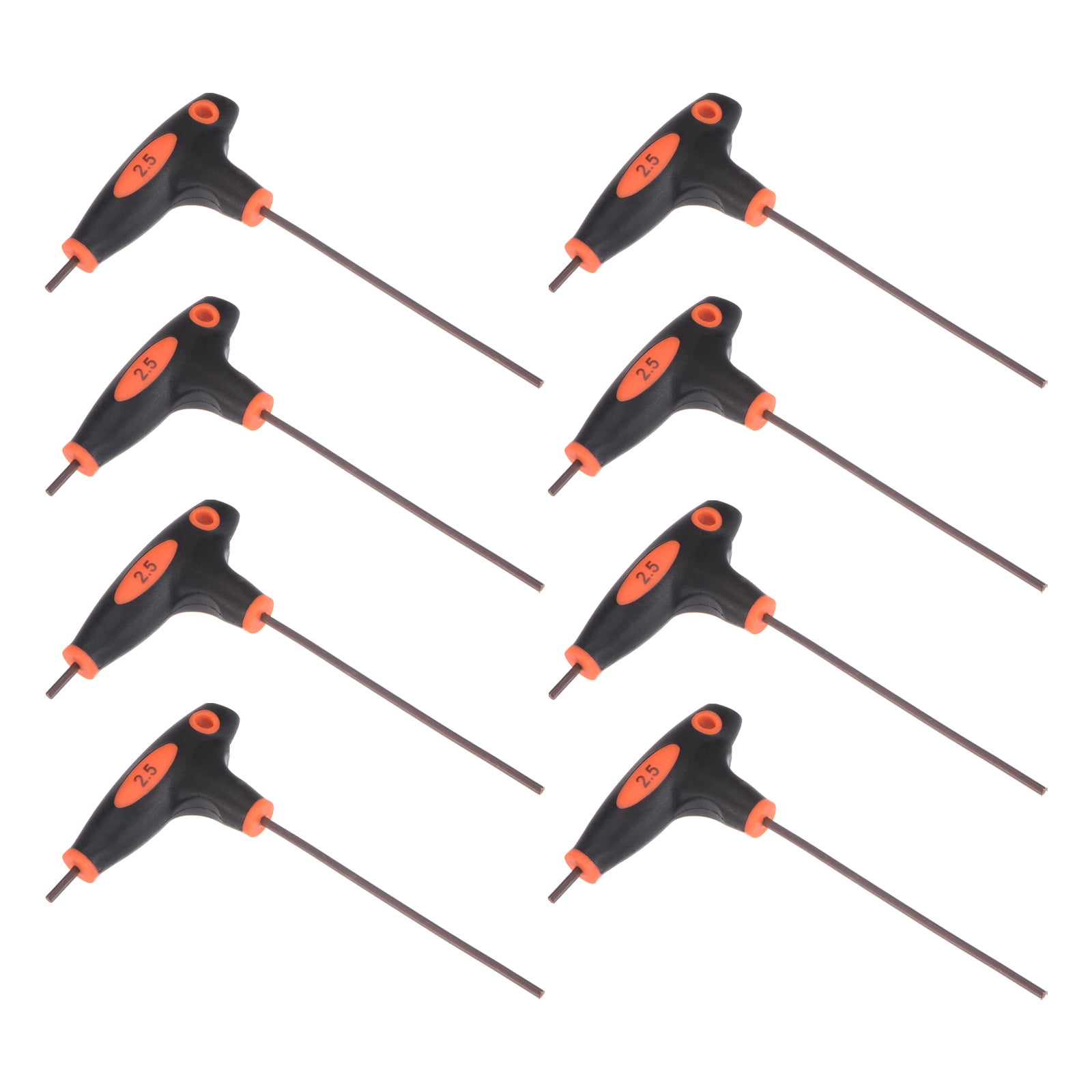 Uxcell 8pcs 2.5mm Hex Key T-Handle Dual End Wrench Spanner, Metric S2 Steel