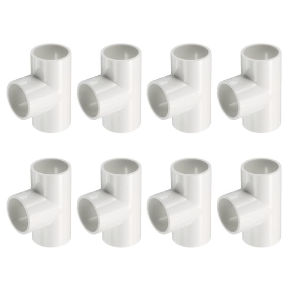 Uxcell 8Pcs 3/4" Tee 3 Way Pipe Fittings Connector, Furniture Build Grade Corner Fitting Elbow Fittings for DIY Shelf Garden Support Structure Tent Connection, White