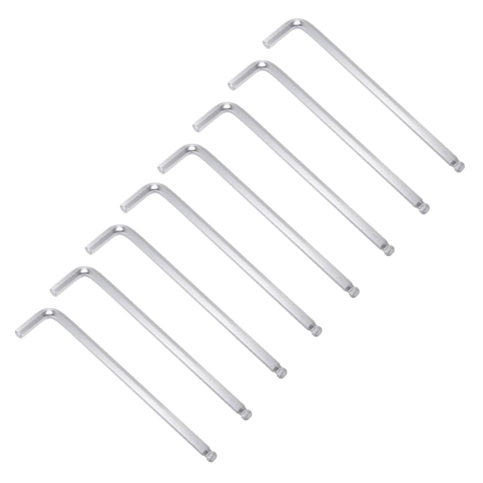 Uxcell 8pcs 3/8" Ball End Hex Key Wrench, L Shaped Long Arm CR-V Repairing Tool, SAE