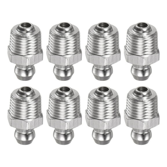 Uxcell 8pcs 304 Stainless Steel Straight Grease Fitting PT1/8"-28 SAE Thread Hydraulic Grease Nipple Accessories