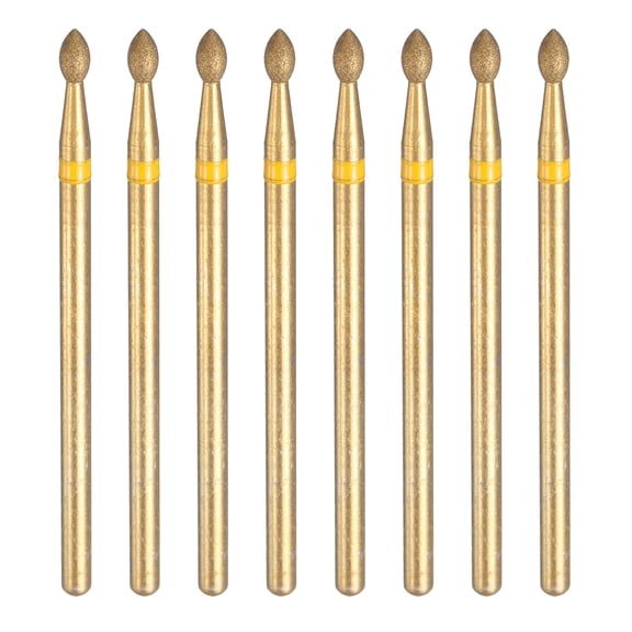 Uxcell 8pcs 325-400 Grits Titanium Diamond Grinding Bit 2.3mm Oval Head 4mm Length