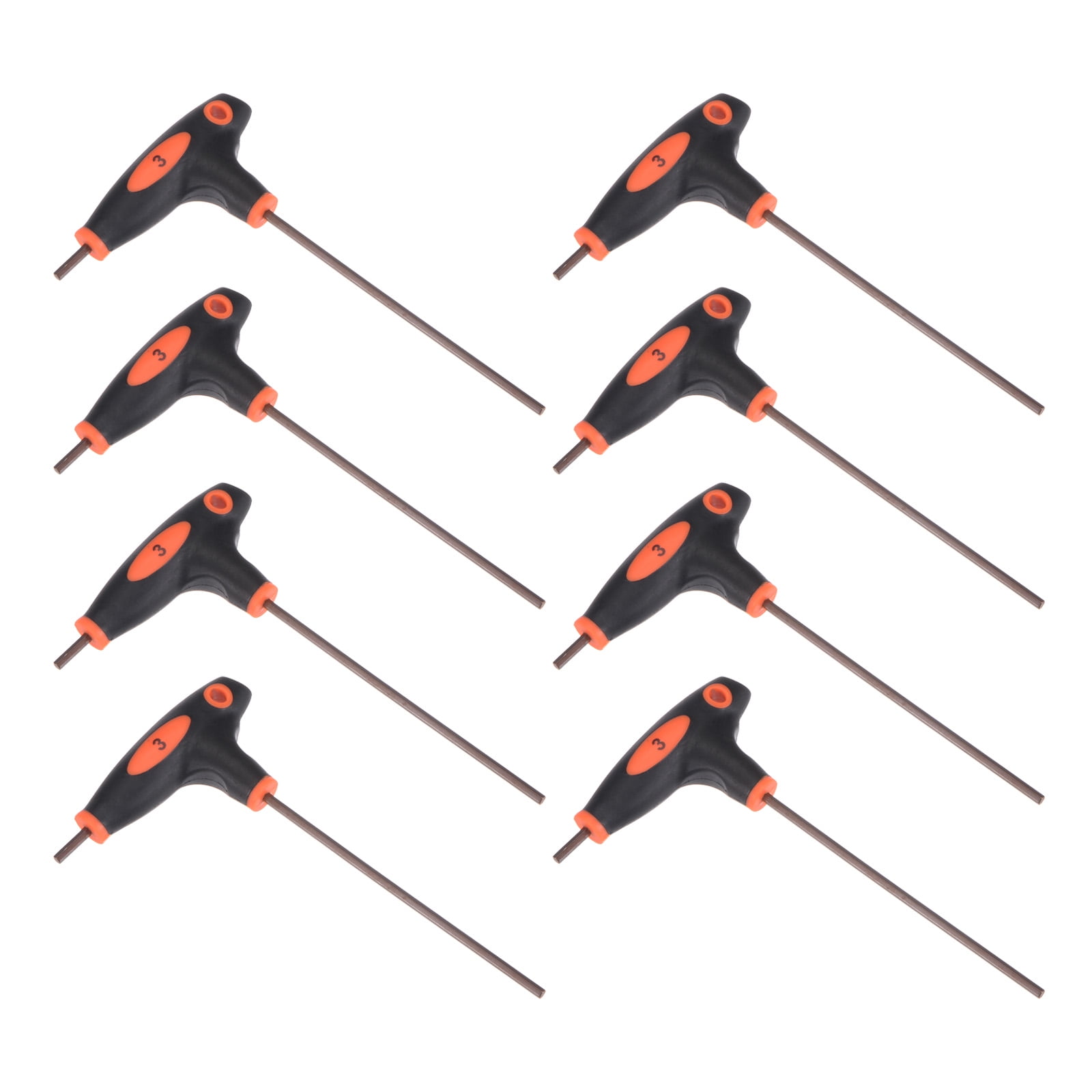 Uxcell 8pcs 3mm Hex Key T-Handle Dual End Wrench Spanner, Metric S2 Steel