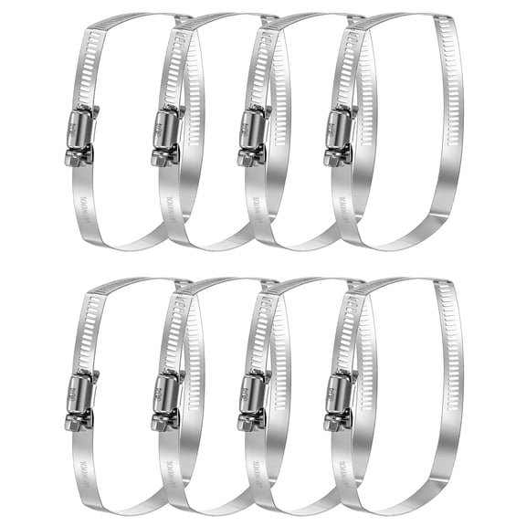Uxcell 8pcs 4" x 2.8" Rectangular Hose Clamps 304 Stainless Steel Square Duct Pipe Hose Clamp Adjustable for Ducting Securing Hose Cable and Bridge Project Applications