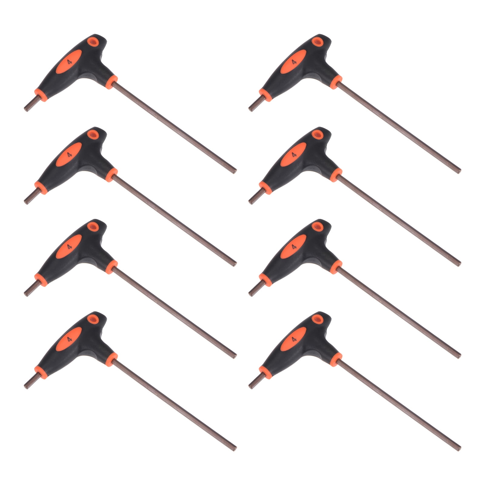 Uxcell 8pcs 4mm Hex Key T-Handle Dual End Wrench Spanner, Metric S2 Steel