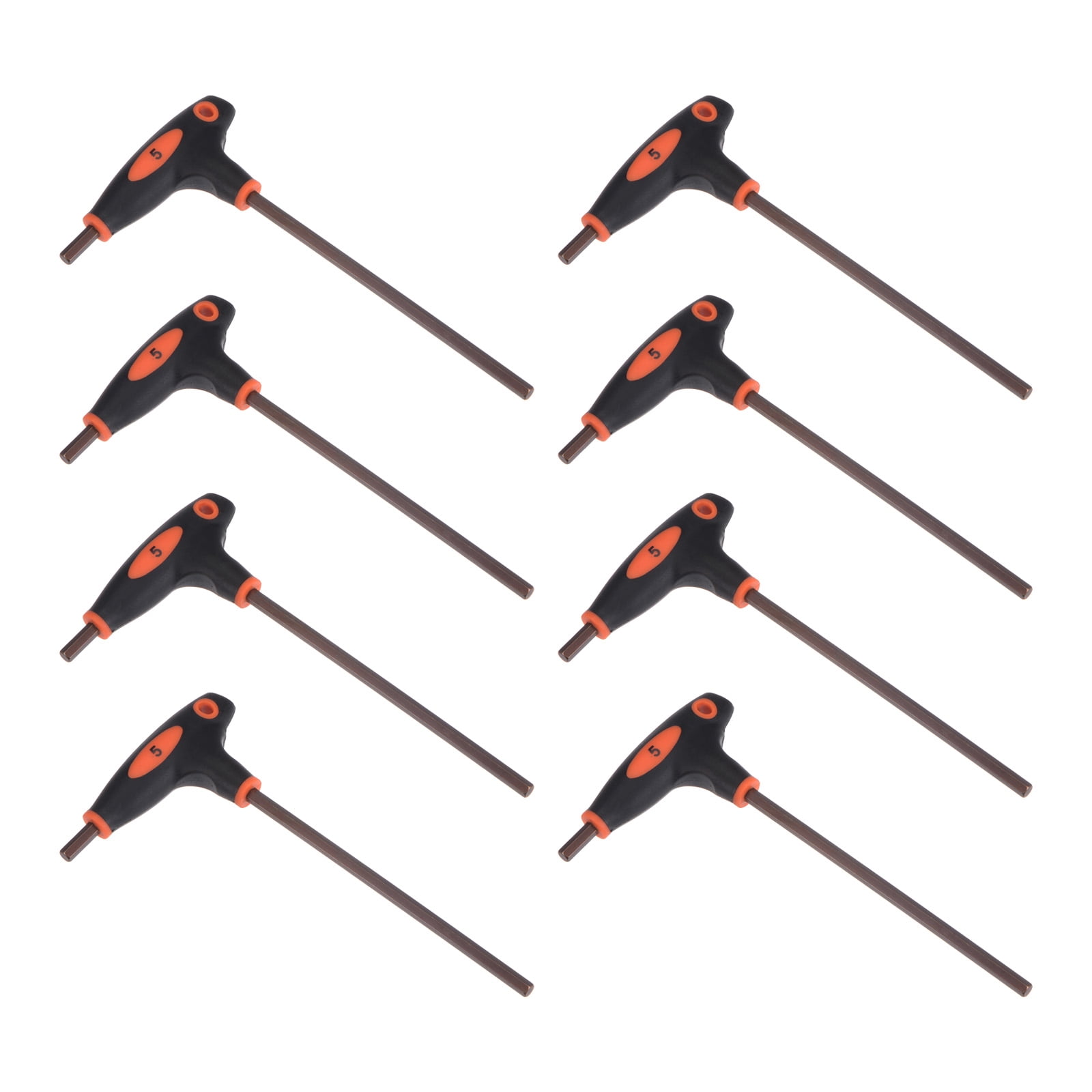 Uxcell 8pcs 5mm Hex Key T-Handle Dual End Wrench Spanner, Metric S2 Steel