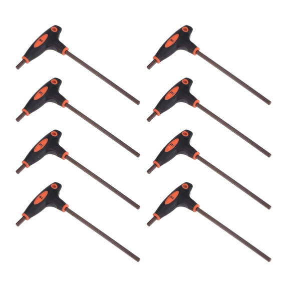 Uxcell 8pcs 5mm Hex Key T-Handle Dual End Wrench Spanner, Metric S2 Steel