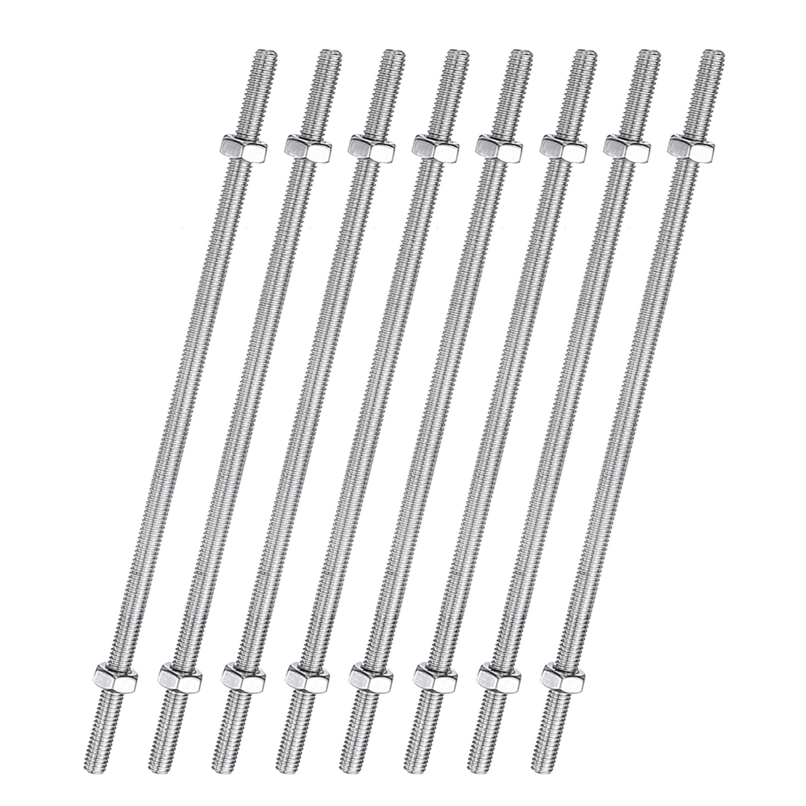 Uxcell 8pcs 8/32 Inch M4 Threaded Rods with Hex Nuts 4 Inch 304 ...