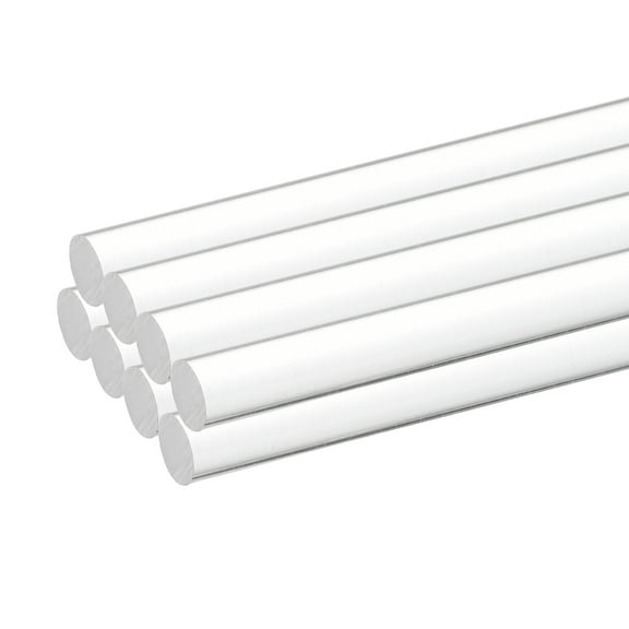 Uxcell 8pcs Acrylic Round Rods 9/32" x 12" Clear Acrylic Dowel Rods Sticks Plastic Sticks Strip for DIY Crafts Lighting Gardening Decorations - 2mm x 300mm