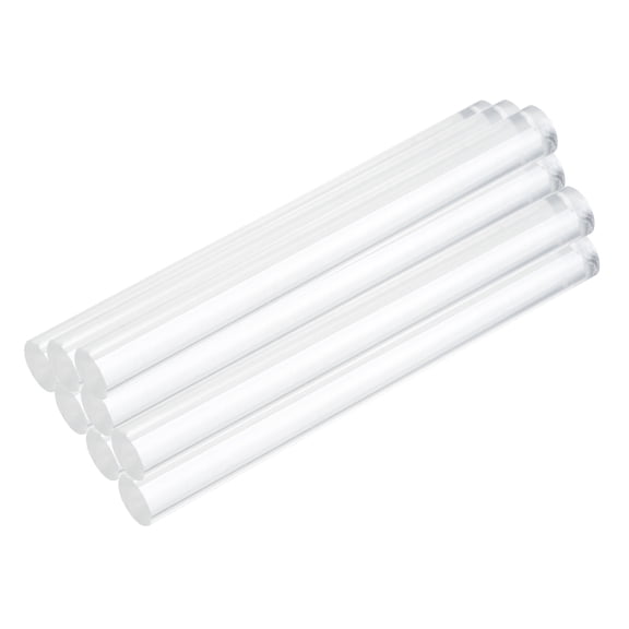 Uxcell 8pcs Acrylic Round Rods 3/8" x 4" Clear Acrylic Dowel Rods Sticks Acrylic Plastic Sticks Strip for DIY Crafts Lighting Gardening Decorations - 10mm x 100mm