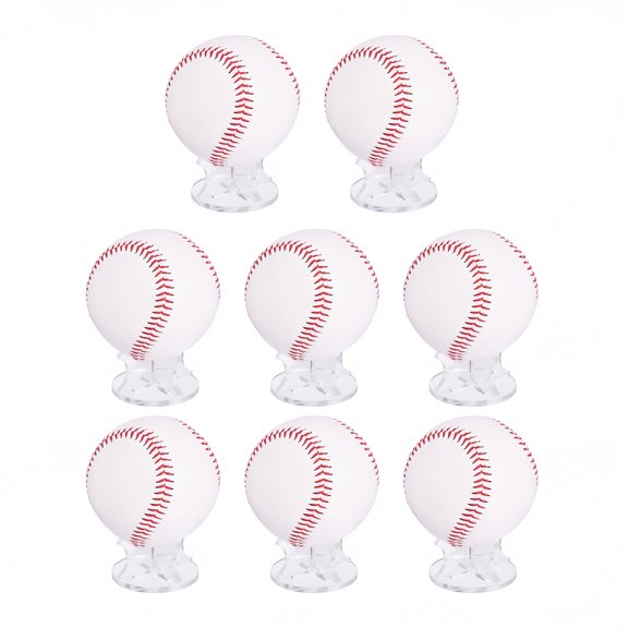 Uxcell 8pcs Acrylic Small Ball Stand Holder Clear Sports Display Rack with Non-slip Base, Durable & Lightweight, Sphere Stands for Baseball, Golf, Tennis, Keepsake Balls
