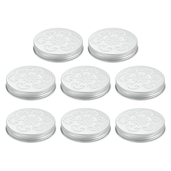 Uxcell 8pcs Aluminium Hollow Jar Lids 68mm Replacement Mason Jar Insert Lids with Hole Air Freshener Lids