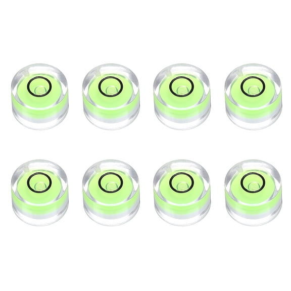 Uxcell 8pcs Circular Bubble Spirit Level 12x7.5mm Mini Round Bubble Spirit Level Little Measuring Layout Tools for TV Industrial Carpentry Picture Frame, Green/Black