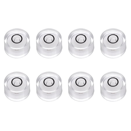 Uxcell 8pcs Circular Bubble Spirit Level 12x7.5mm Mini Round Bubble Spirit Level Little Measuring Layout Tools for TV Industrial Carpentry Picture Frame, White/Black