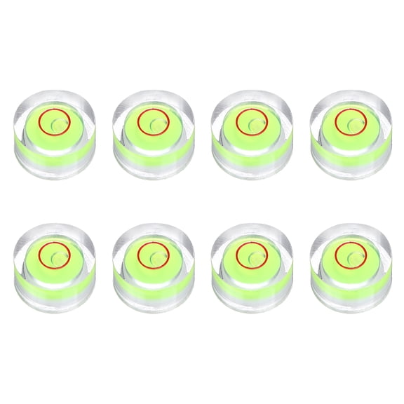 Uxcell 8pcs Circular Bubble Spirit Level 13x7mm Mini Round Bubble Spirit Level Little Measuring Layout Tools for TV Industrial Carpentry Picture Frame, Green/Red