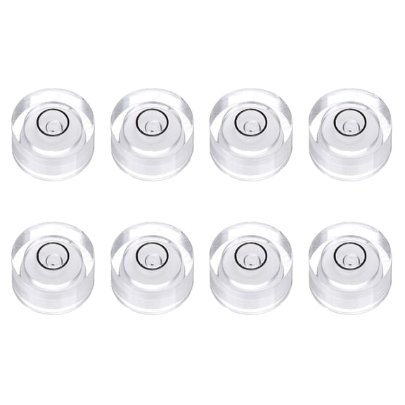 Uxcell 8pcs Circular Bubble Spirit Level 13x7mm Mini Round Bubble Spirit Level Little Measuring Layout Tools for TV Industrial Carpentry Picture Frame, White/Black