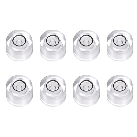 Uxcell 8pcs Circular Bubble Spirit Level 8x5.5mm Mini Round Bubble Spirit Level Little Measuring Layout Tools for TV Industrial Carpentry Picture Frame, White/Black