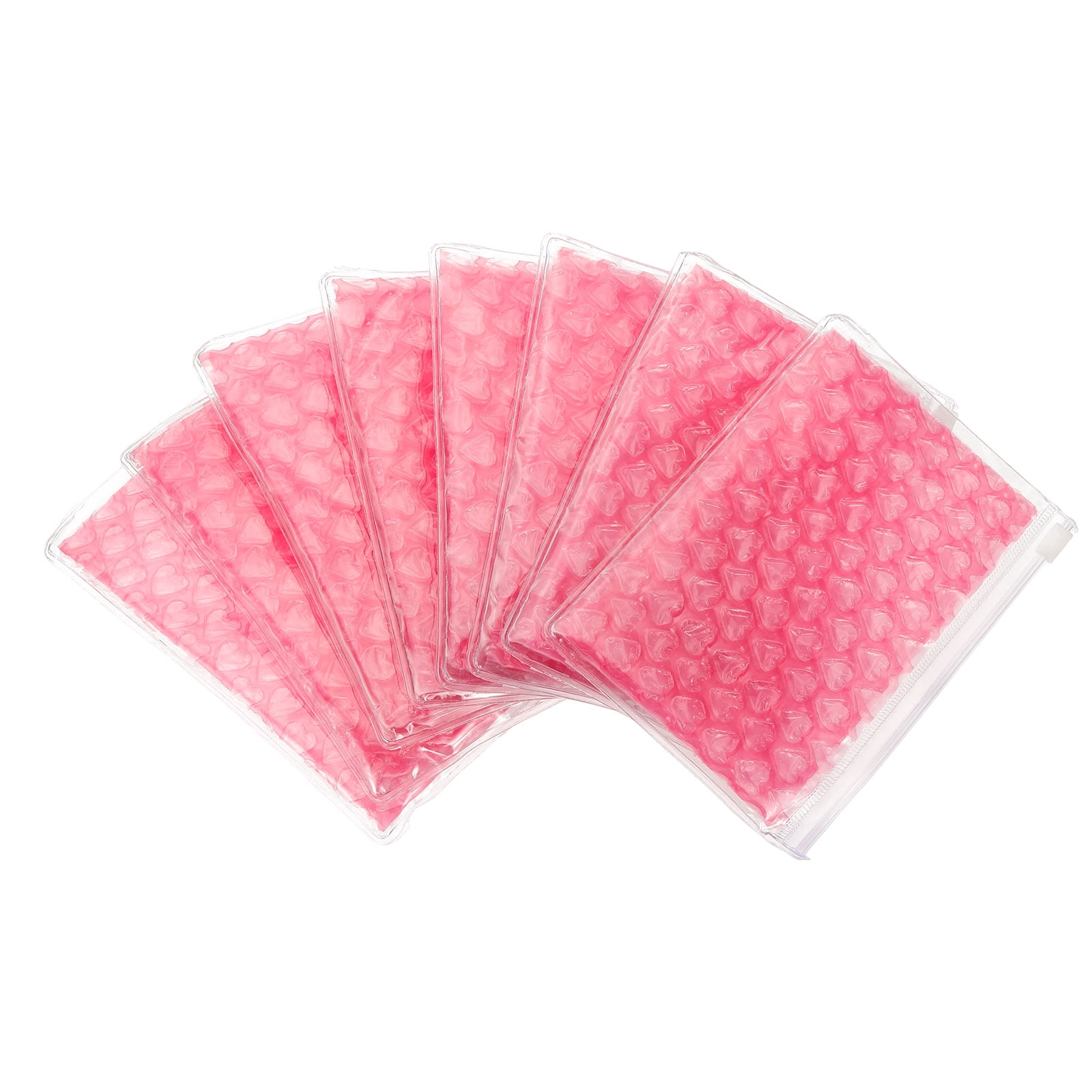 Uxcell 8Pcs Clear Bubble Heart Bubble Wrapping Pouches Zipper