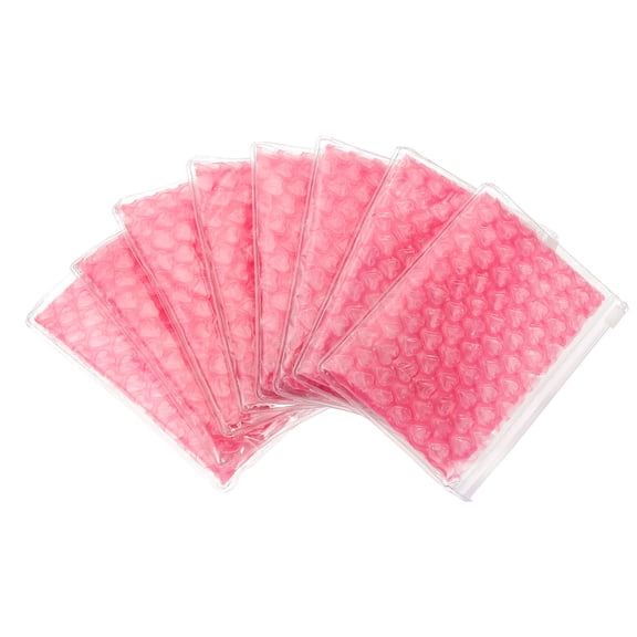 Uxcell 8pcs Clear Bubble Bags Heart bubble wrapping Pouches Zipper Packing Cushioning Bag(4 x 6 Inch) - Lightweight & Economic, for Mailing Shipping Packaging Storage, Rose Red