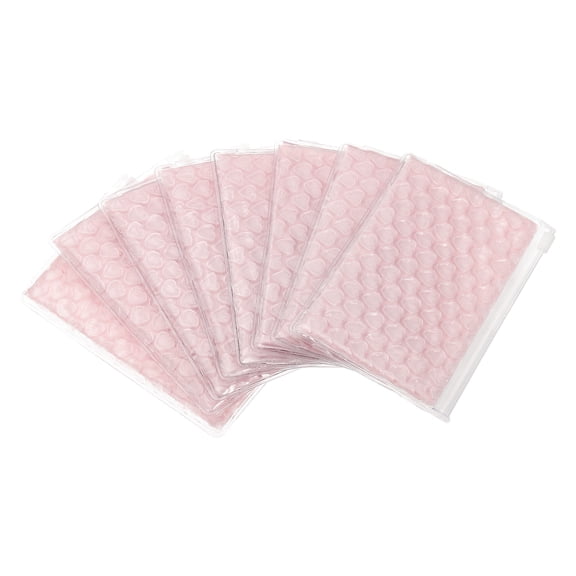 Uxcell 8pcs Clear Bubble Bags Heart bubble wrapping Pouches Zipper Packing Cushioning Bag(4 x 6 Inch) - Lightweight & Economic, for Mailing Shipping Packaging Storage, Light Pink