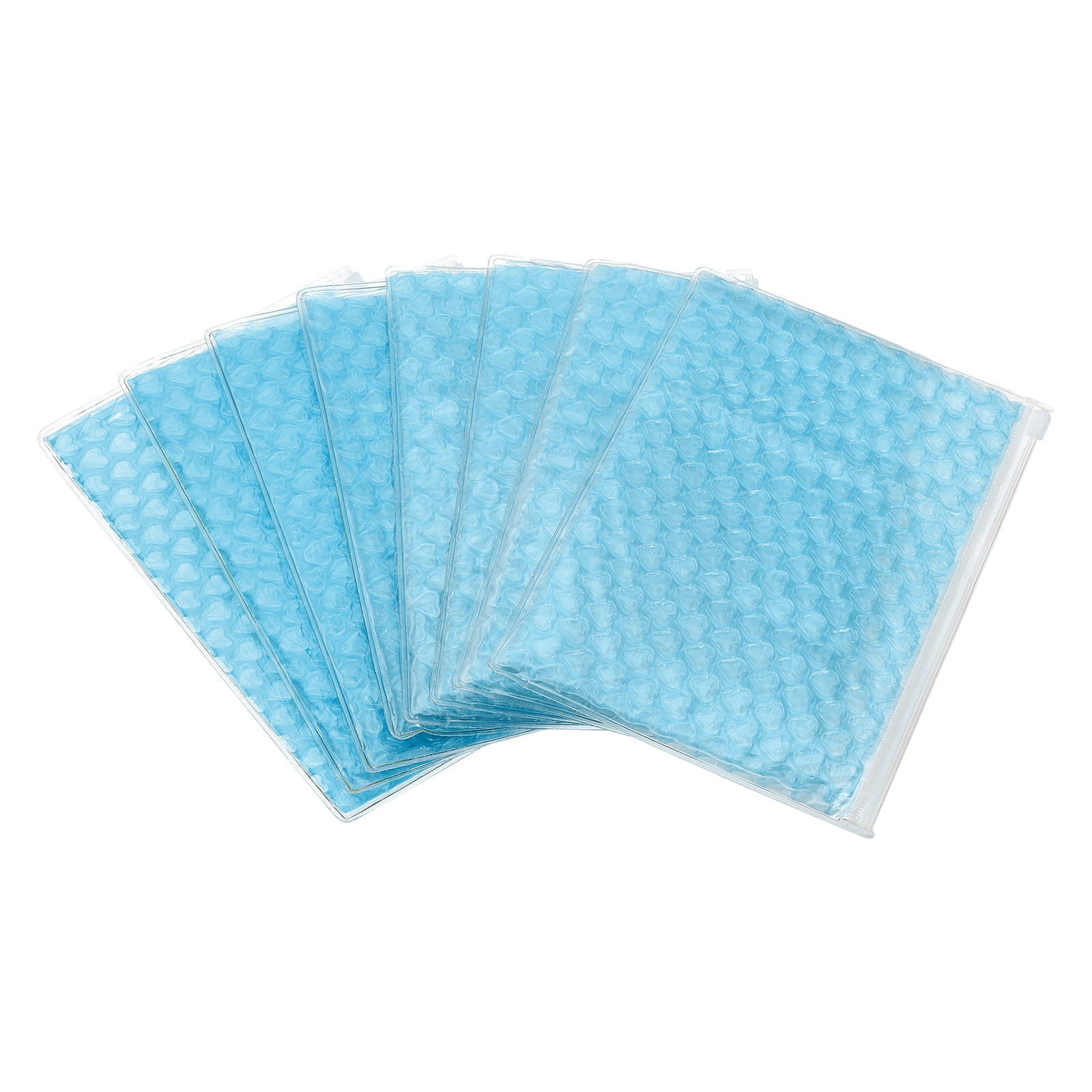 Uxcell 8Pcs Clear Heart Bubble Pouches Zipper Cushioning Bag 5.91x8.66" Lightweight Mailing Storagee Sky Blue