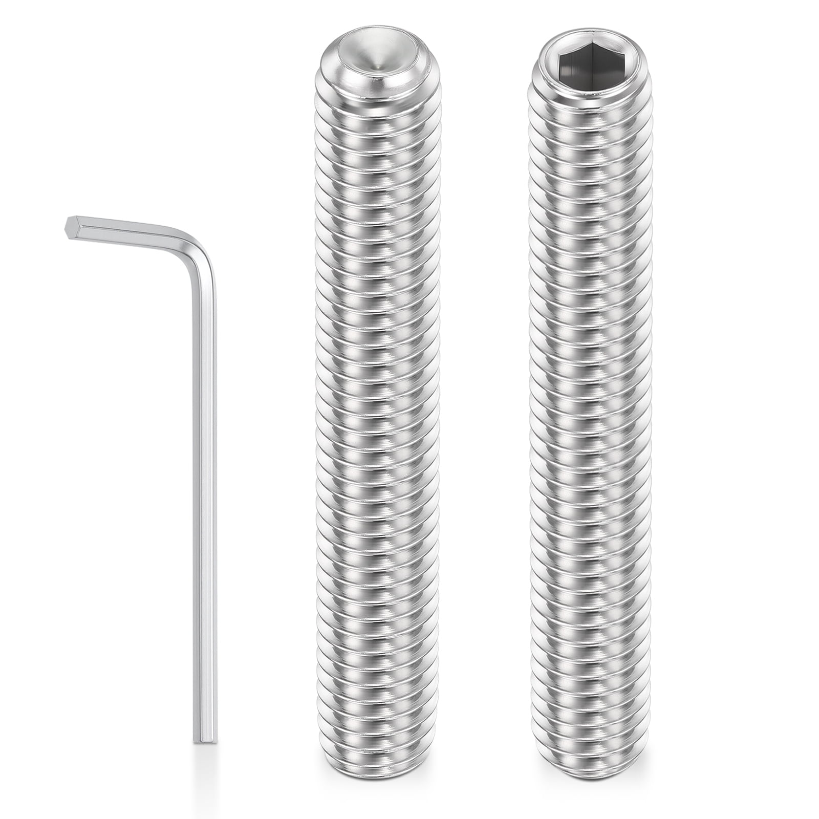 Uxcell 8pcs Cup Point Hex Socket Set Screws - [1/4