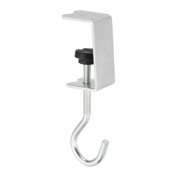 Uxcell 8pcs Desk Hooks Bag Hanger Holder 0.2-1.4 Inch (5-35mm) Adjustable Table Mount Handbag Purse Hook Clamp for Backpack Clothes Headphones Desk Hanging Storage, Silver Tone