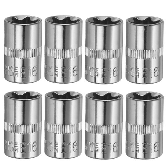 Uxcell 8pcs E-Torx Socket 3/8" Drive E16 External Torx Deep Socket CR-V Star Socket 1.2" Length