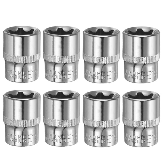 Uxcell 8pcs E-Torx Socket 3/8" Drive E18 External Torx Deep Socket CR-V Star Socket 1.2" Length