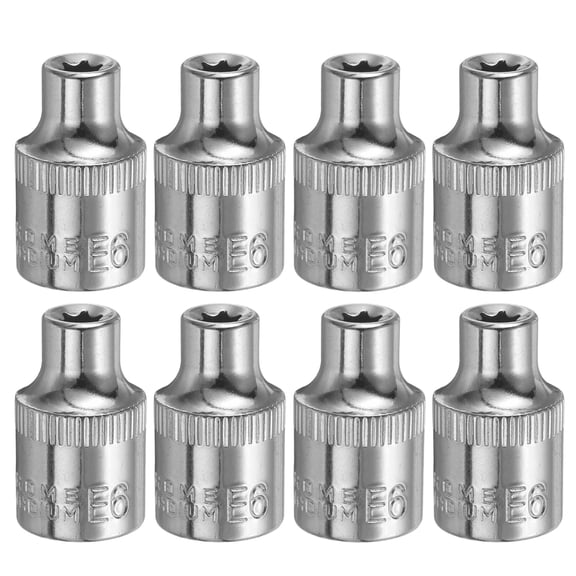 Uxcell 8pcs E-Torx Socket 3/8" Drive E6 External Torx Deep Socket CR-V Star Socket 1.2" Length