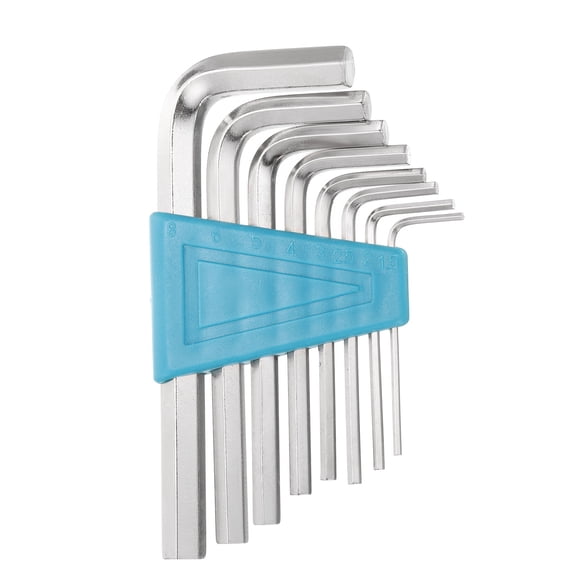 Uxcell 8pcs Hex Key Wrench Set 1.5/2/2.5/3/4/5/6/8mm 45# Steel L-Shape Hexagon Metric Wrenches Repairing Tool for Home DIY Bike Motorcycle Repair