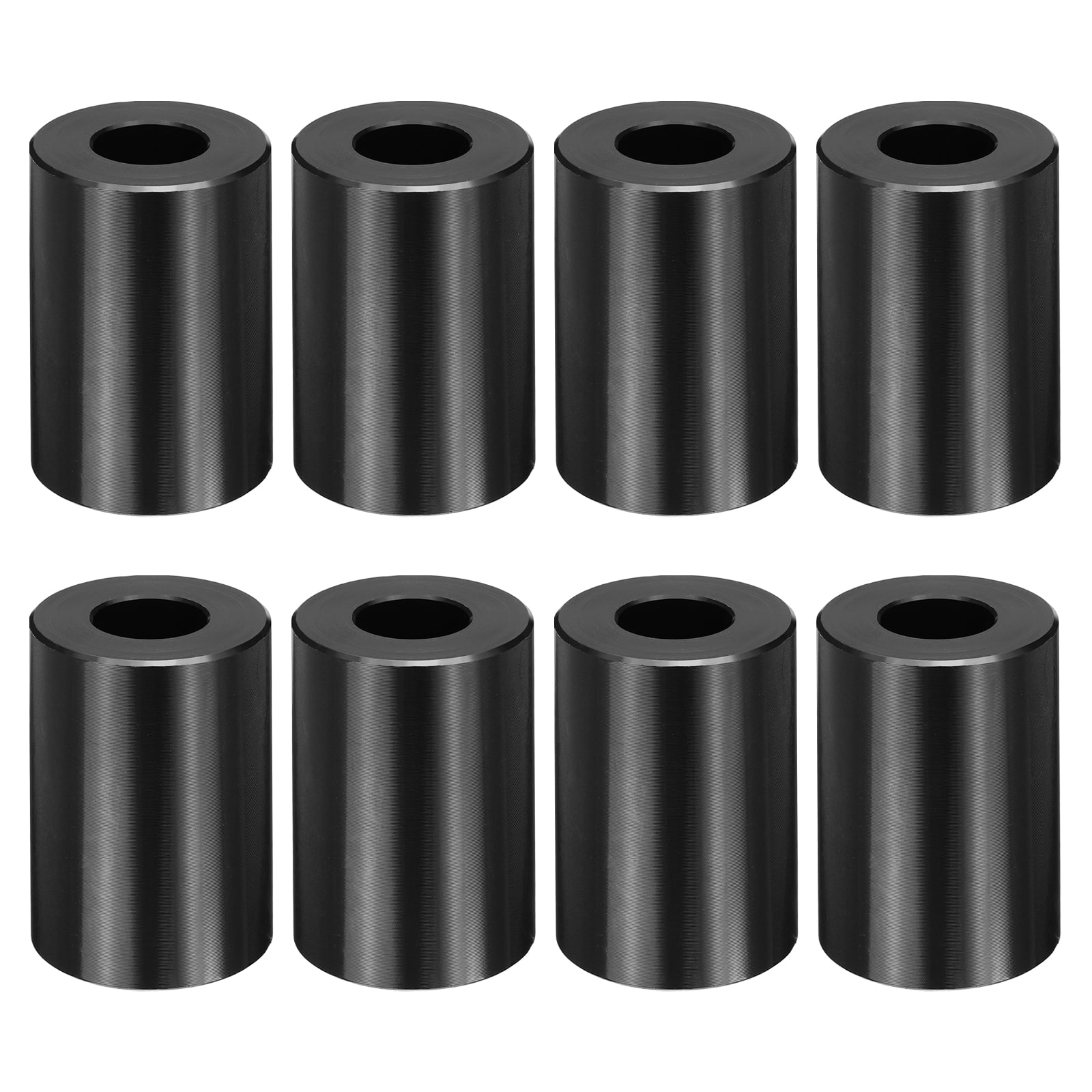 Uxcell 8pcs M12 Metal Spacers, M12 IDx1" ODx1 1/2" Length Aluminium Spacer Round Unthreaded Standoff Bushing Plain Finish for Screw Bolts, Black