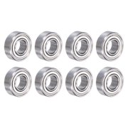 Uxcell 8pcs MR115ZZ Bearings 5 x 11 x 4mm Chrome Steel Bearing Double Metal Sealed ABEC1
