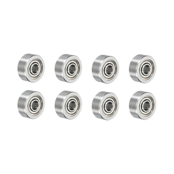 Uxcell 8pcs MR72ZZ Bearings 2 x 7 x 3mm Chrome Steel Bearing Double Metal Sealed ABEC1