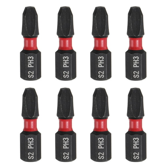 Uxcell 8pcs PH3 Phillips Screwdriver Bit 1/4" Hex Shank 25mm/1" Length Magnetic Cross Head Hex Bits S2 Steel Screw Driver Bit Industrial Grade Electric Drill Bits