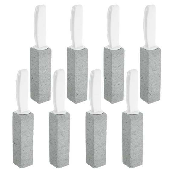 Uxcell 8pcs Pumice Stone Toilet Bowl Cleaner with Handle for Toilets, Grills, Tiles, Grout, Sinks, Bathtubs, Pools, White,Gray