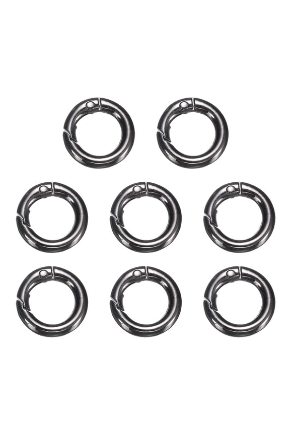8pcs Spring O Ring Clip, Metal Spring Clasp Key Ring, 20mm Snap Buckle Accessories for DIY Crafts, Gunmetal