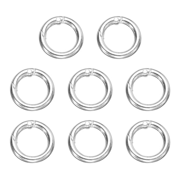 Uxcell 8pcs Spring O Ring Clip, Metal Spring Clasp Key Ring, 25mm Snap Buckle Accessories for DIY Crafts, Silver