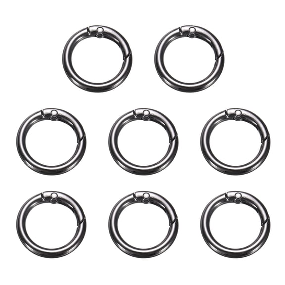 Uxcell 8pcs Spring O Ring Clip, Metal Spring Clasp Key Ring, 27mm Snap Buckle Accessories for DIY Crafts, Gunmetal