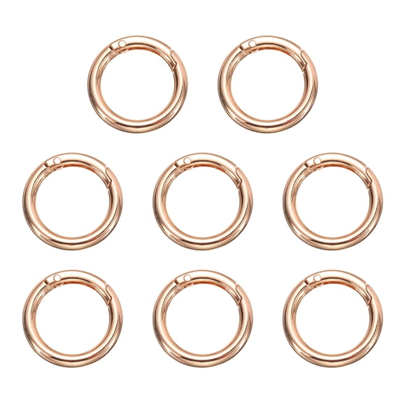 Uxcell 8pcs Spring O Ring Clip, Metal Spring Clasp Key Ring, 34mm Snap Buckle Accessories for DIY Crafts, Gold