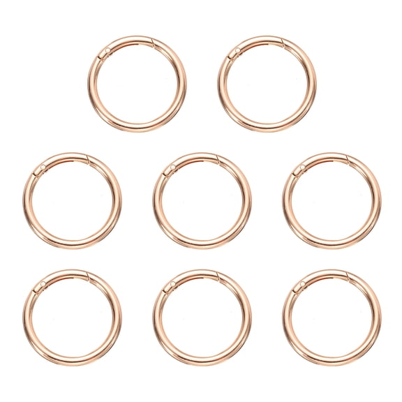 Uxcell 8pcs Spring O Ring Clip, Metal Spring Clasp Key Ring, 48mm Snap Buckle Accessories for DIY Crafts, Gold