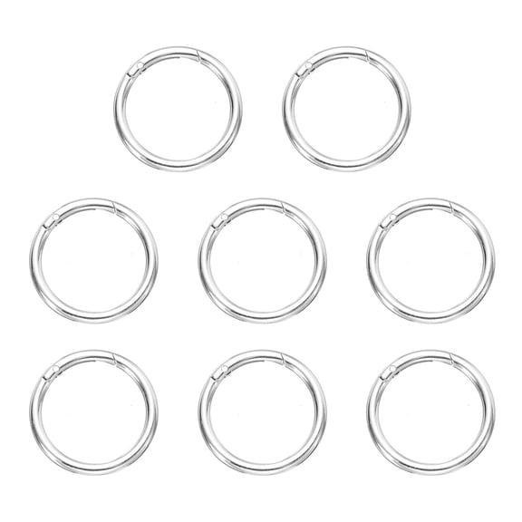 Uxcell 8pcs Spring O Ring Clip, Metal Spring Clasp Key Ring, 48mm Snap Buckle Accessories for DIY Crafts, Silver